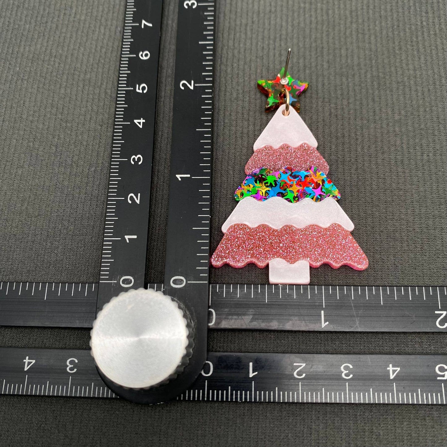 Earrings - Holiday - Acrylic Christmas Tree Star