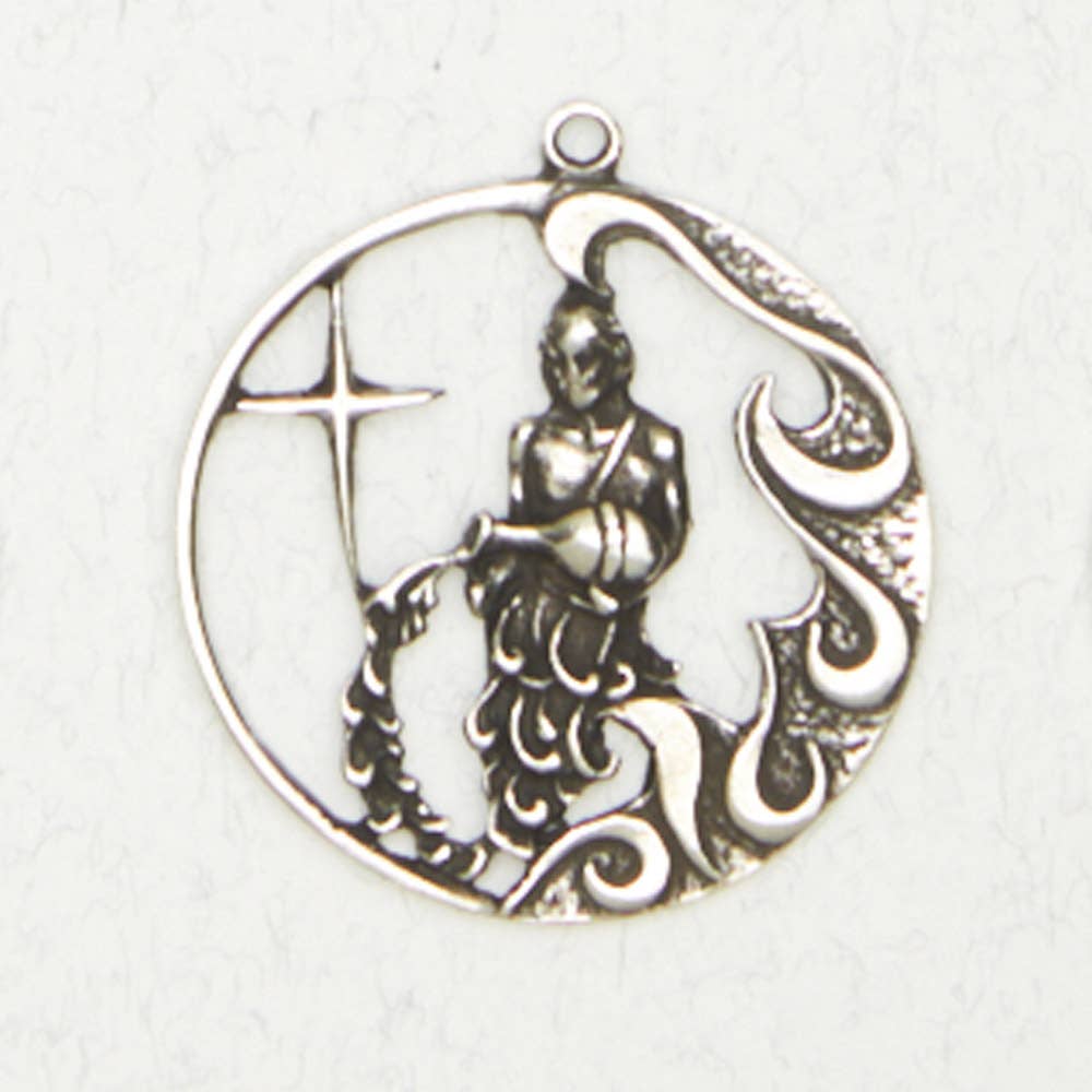 Nirvana Zodiac Pendant - Aquarius: Pewter Design