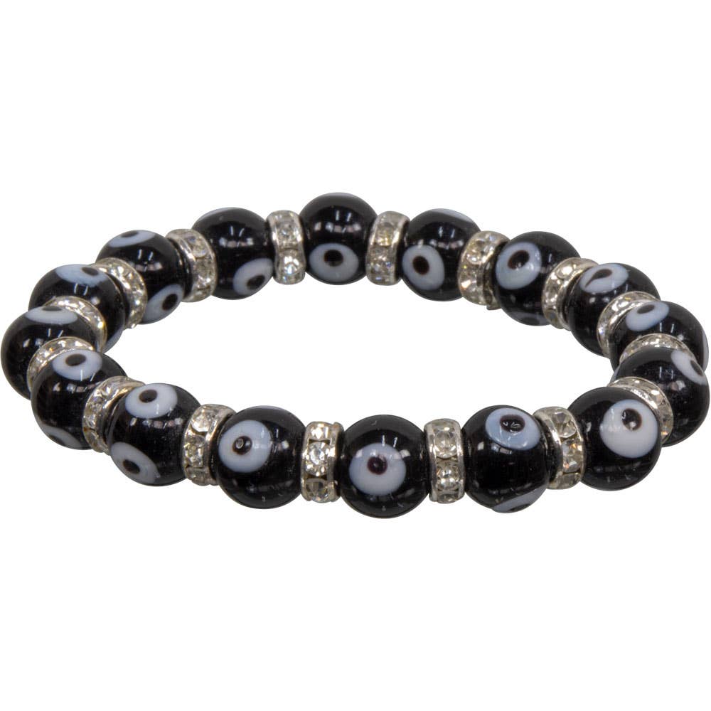Evil Eye Protection Black - Glass Beads Elastic Bracelet