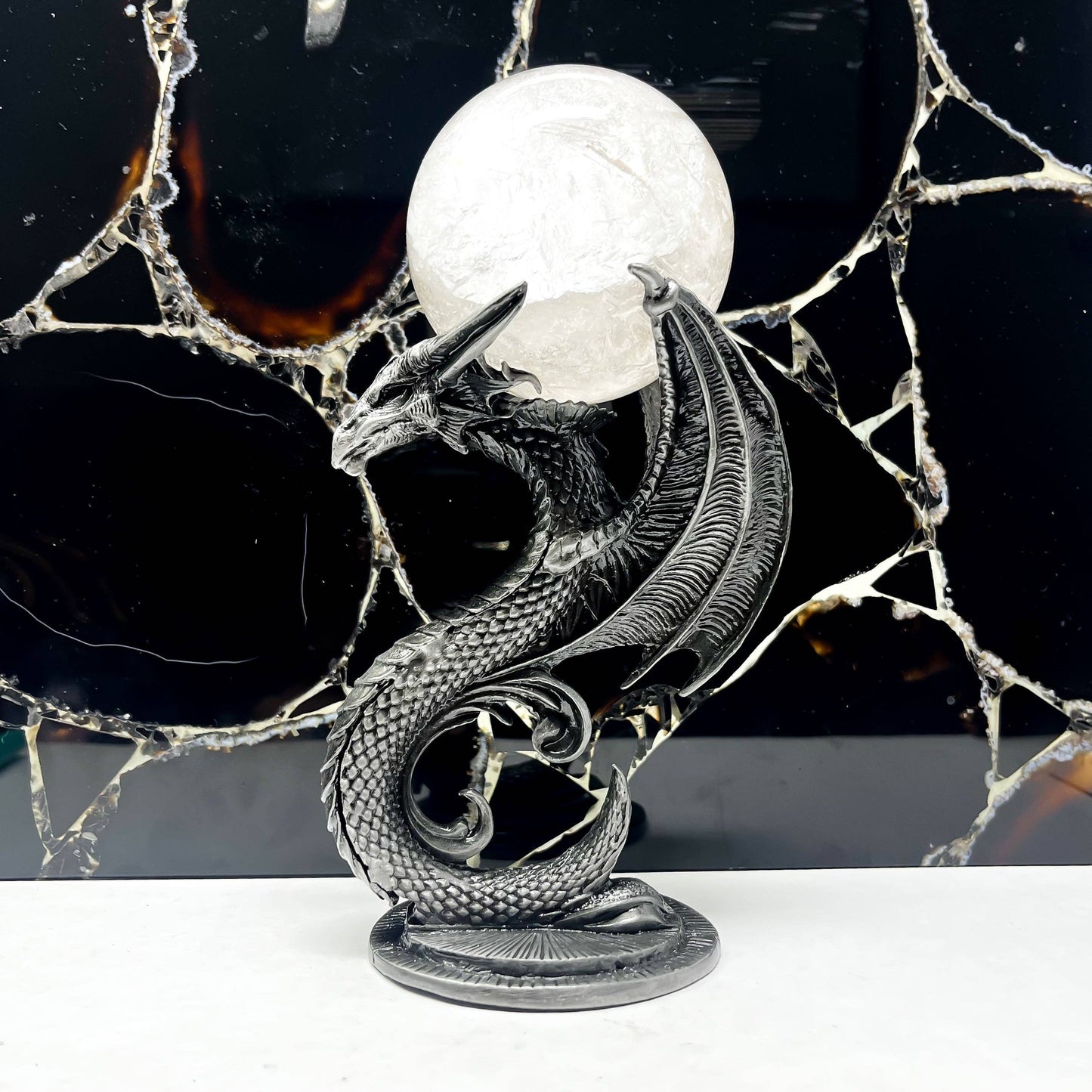 Dragon Sphere Holder - SIlver