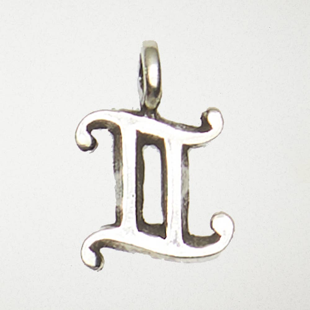 Zodiac Pewter Pendant Necklace - Gemini: Pewter