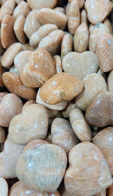 Peach Moonstone Mini Hearts