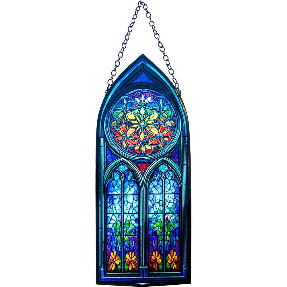 Glass Suncatcher 8in Cathedral - Flower of Life