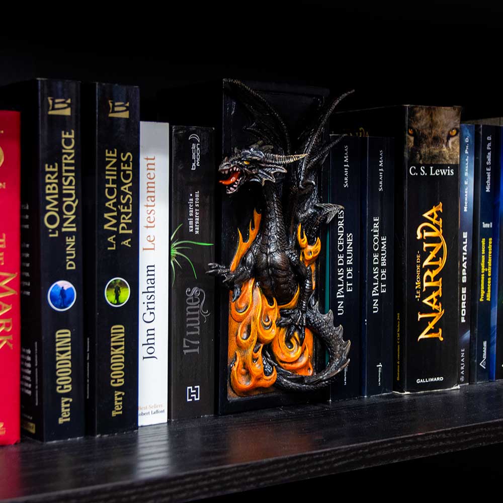 Polyresin Bookshelf Decor - Winged Dragon & Fire (Each): Dragon