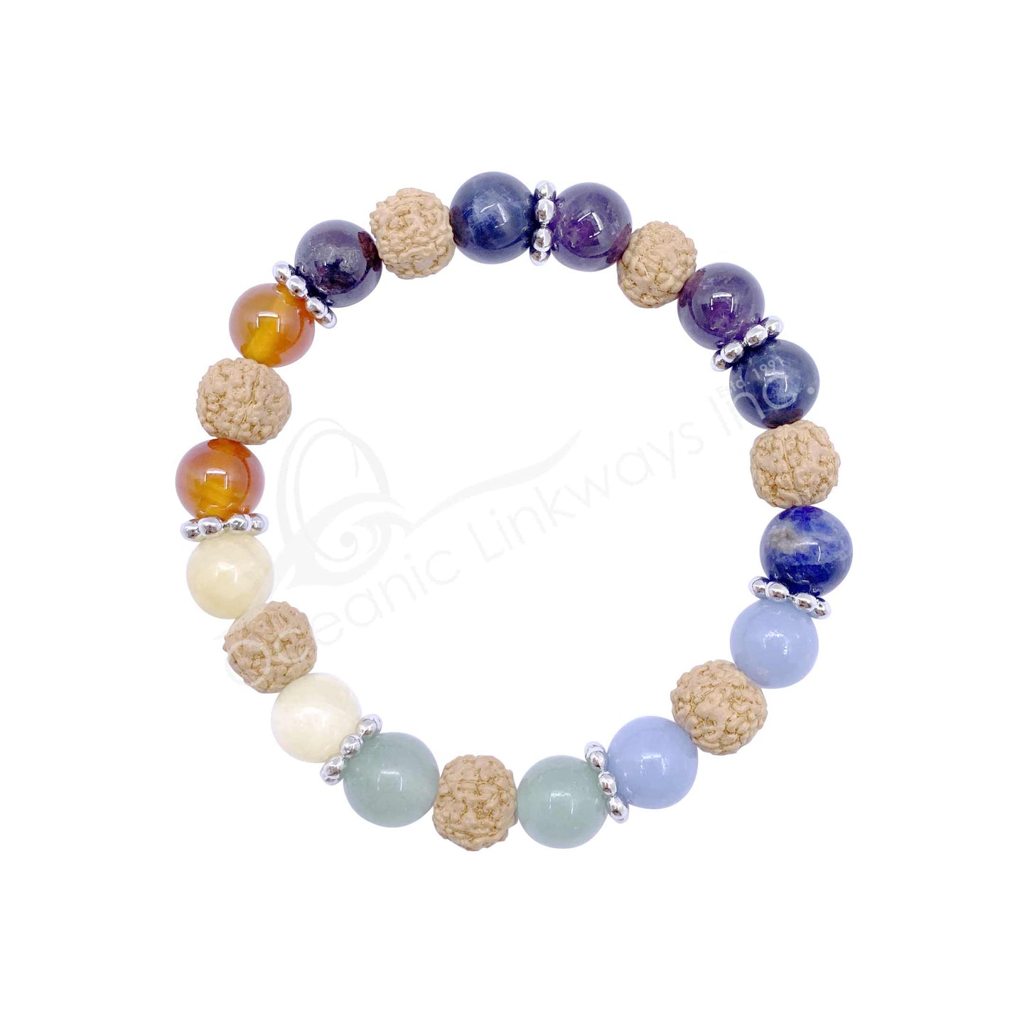 Beaded Bracelet - Chakra & Rudraksha (8-8.5 MM)