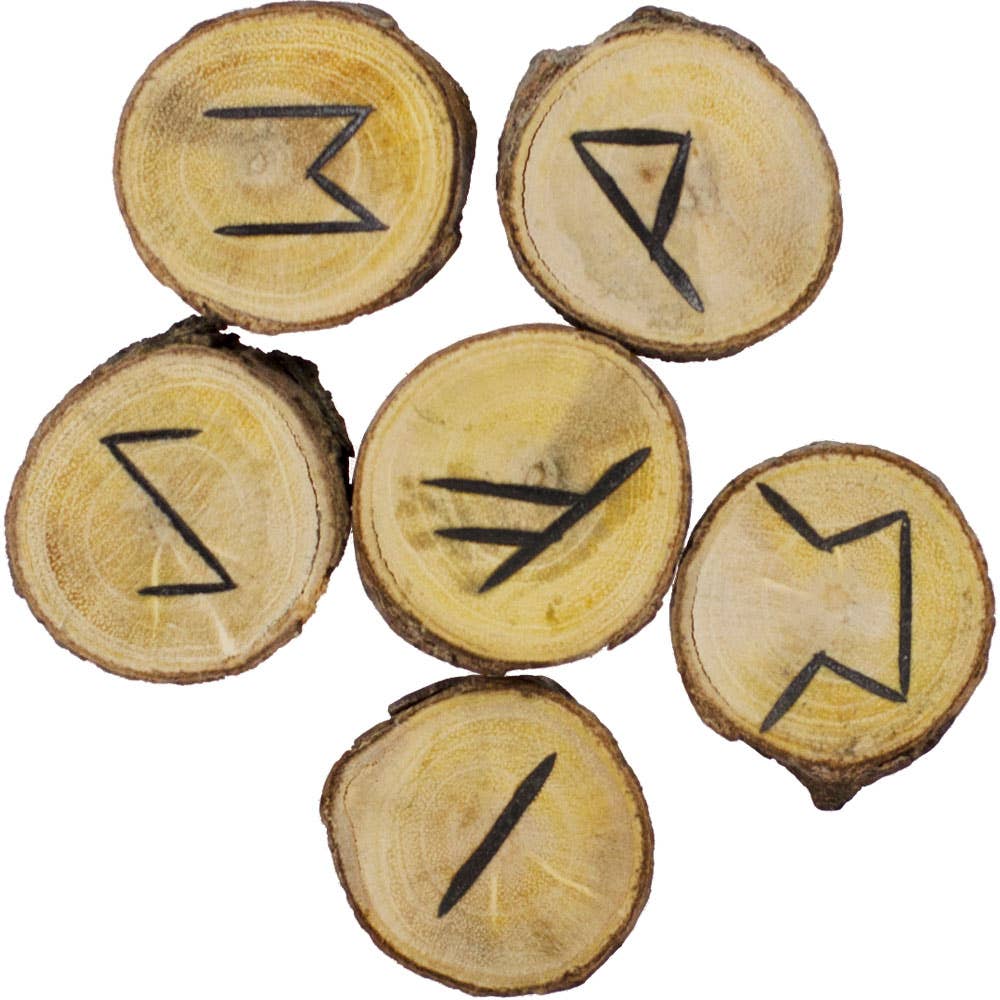 Poplar Wood Rune Set (in Black Bag)
