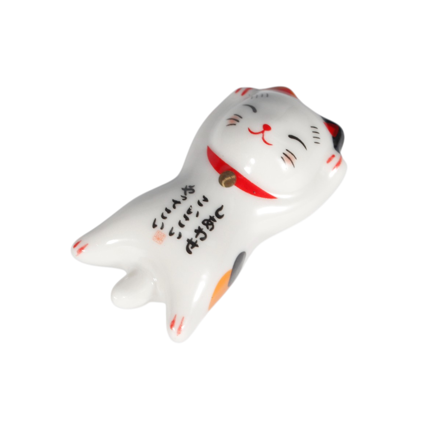 Lucky Cat Porcelain Chopsticks Rest 2"L (12/288)