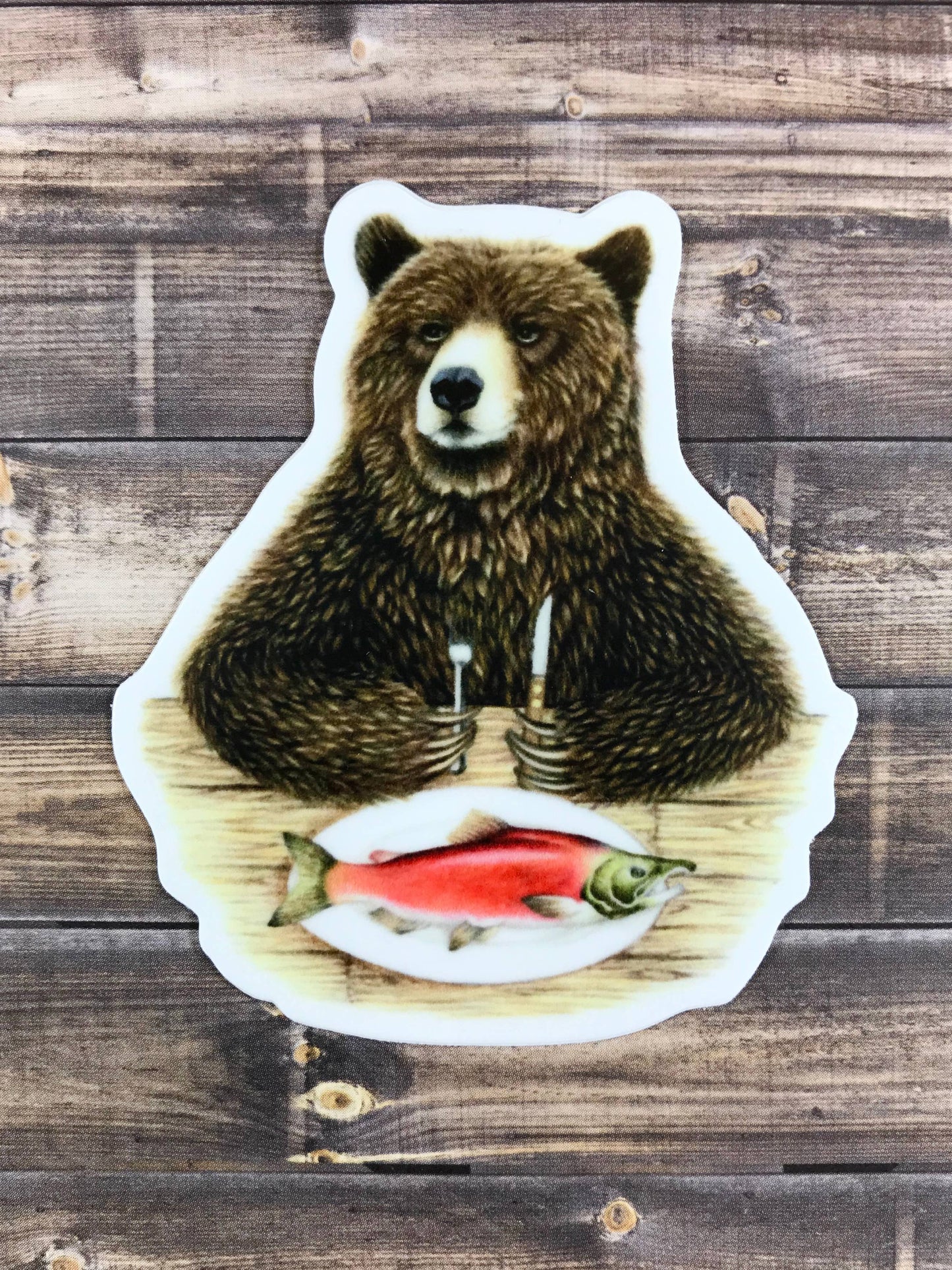 Stickers - Abundance Illustration - Bear and Salmon