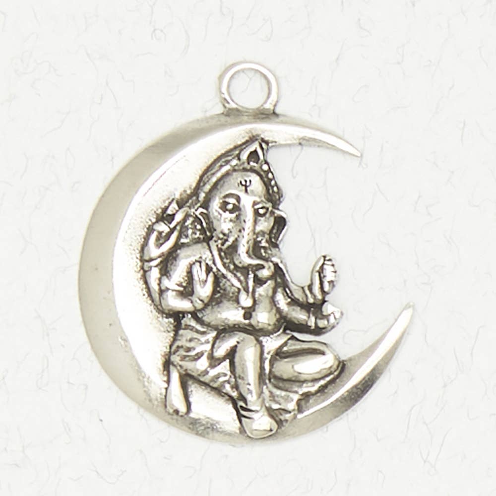 Hindu Pewter Pendant Necklace - Ganesh: Pewter
