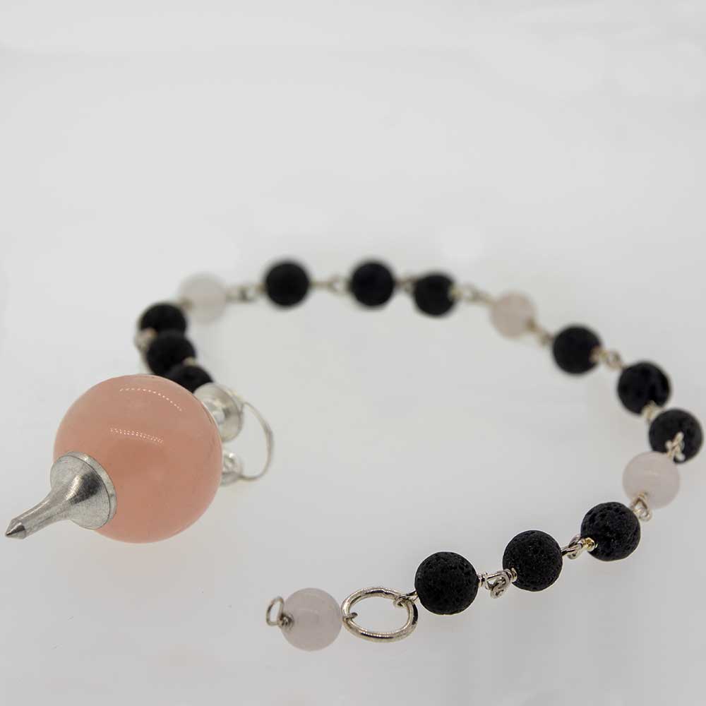 Pendulum 12 - Rose Quartz Sephoroton w/ Lava Beads