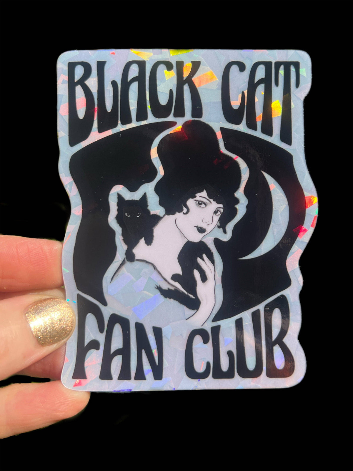 Sticker AW - Black Cat Fan Club 3 Inch Holographic Sticker