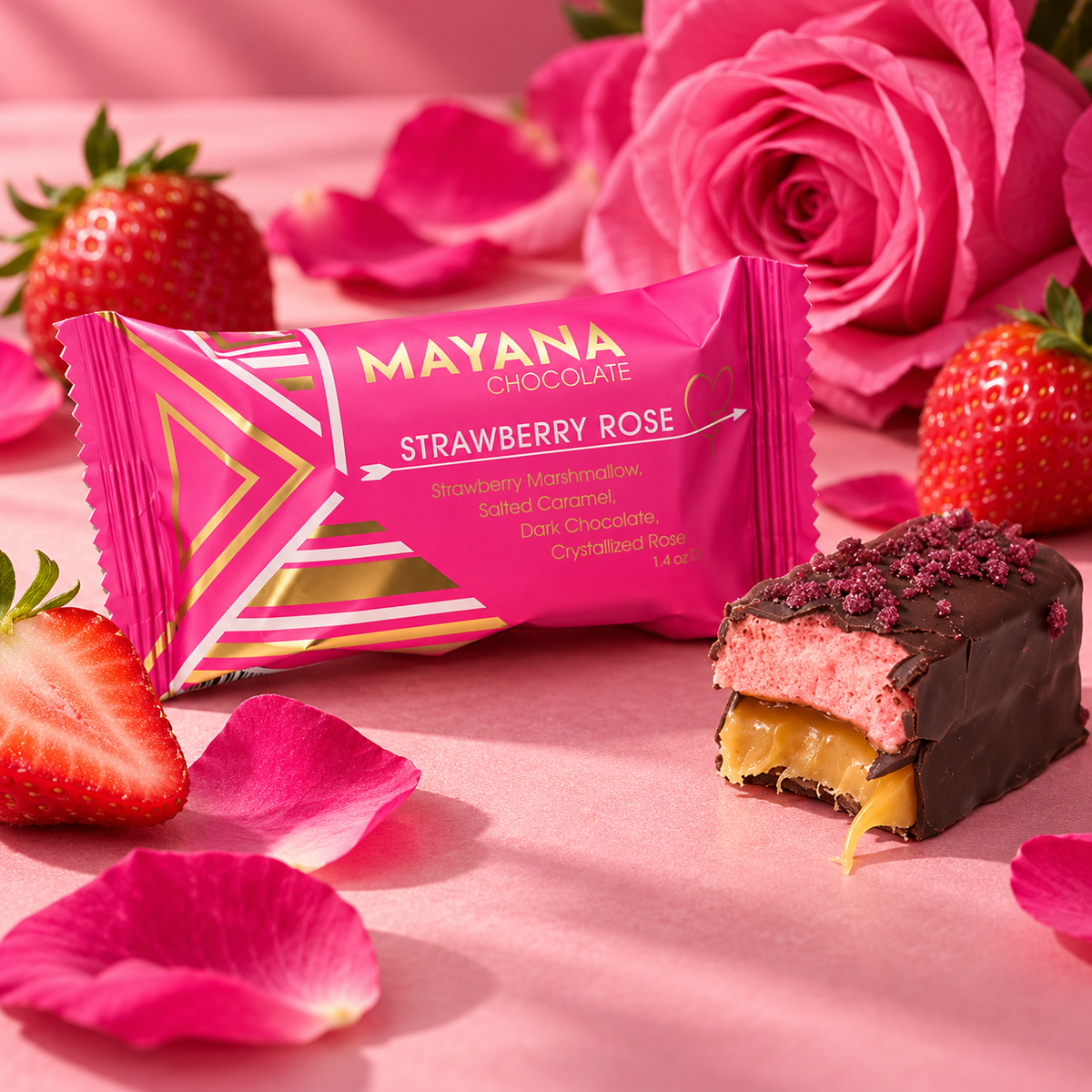 Mayana Chocolate - Strawberry Rose Mini Bar