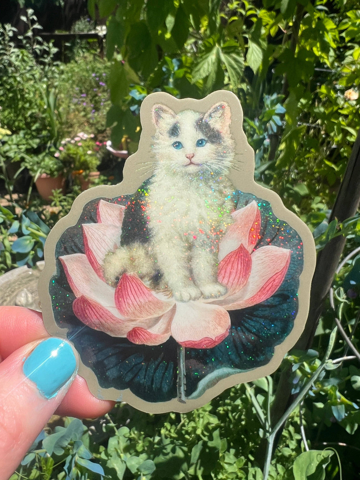 Lotus Cat STICKER 3 Inch
