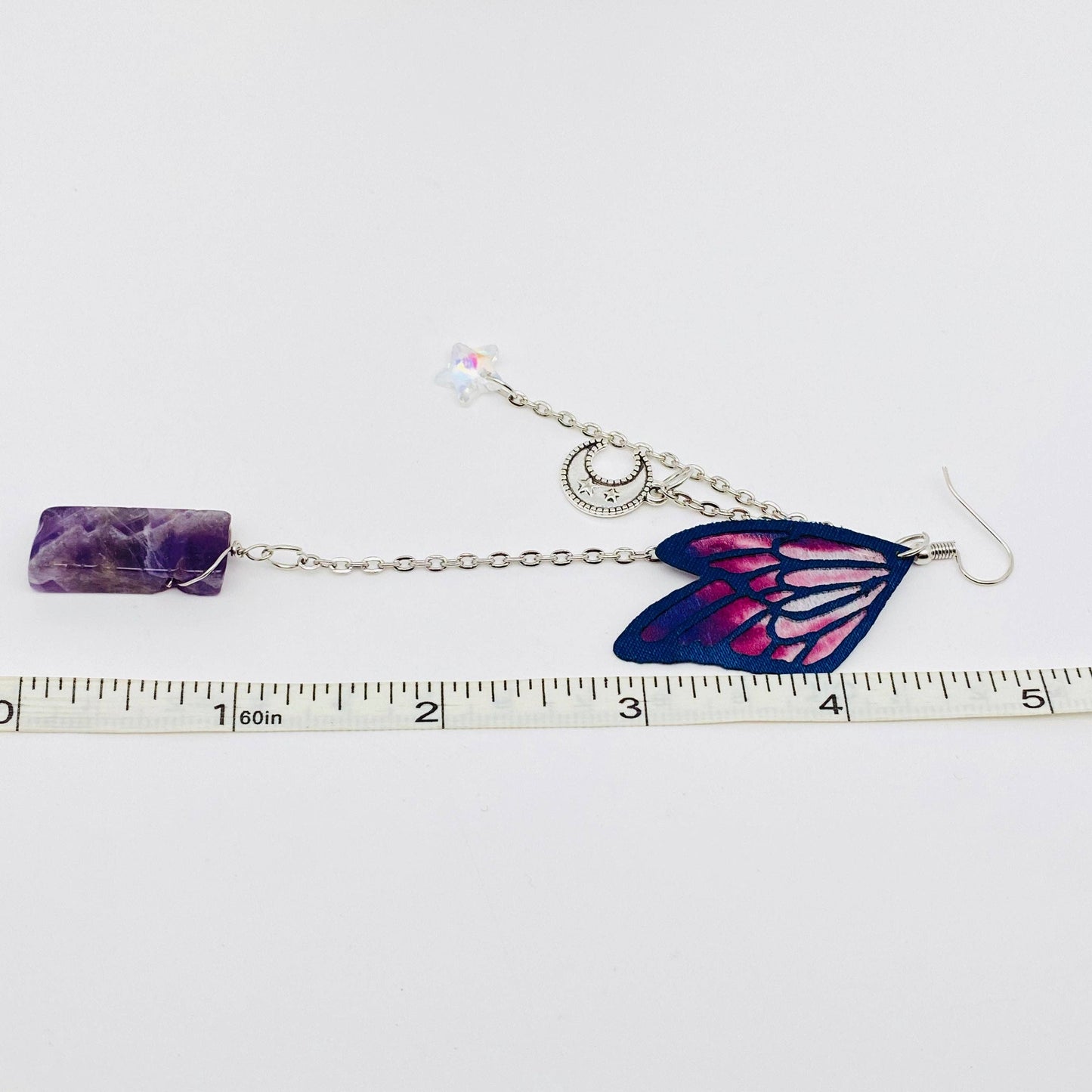 Earrings - Crystal & Butterfly (Purple)