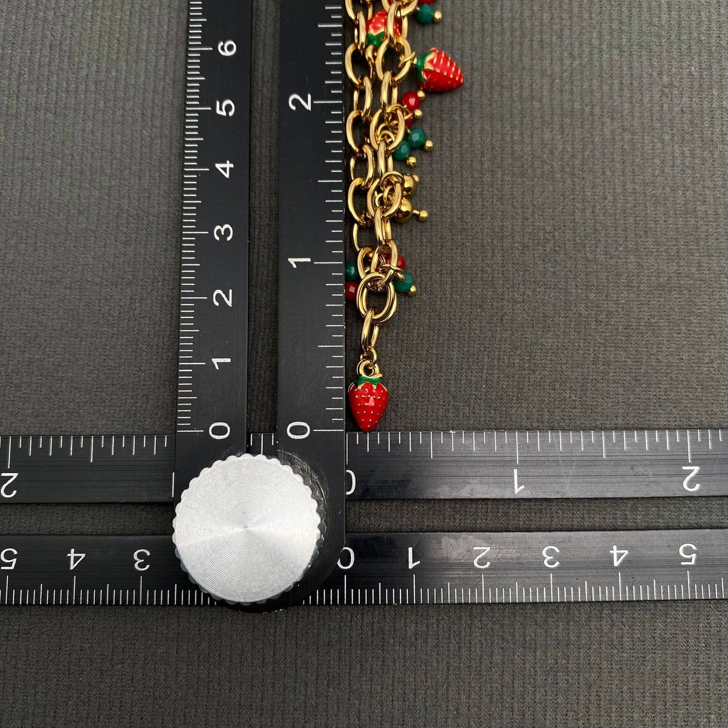 Enamel Strawberry Charm Necklace
