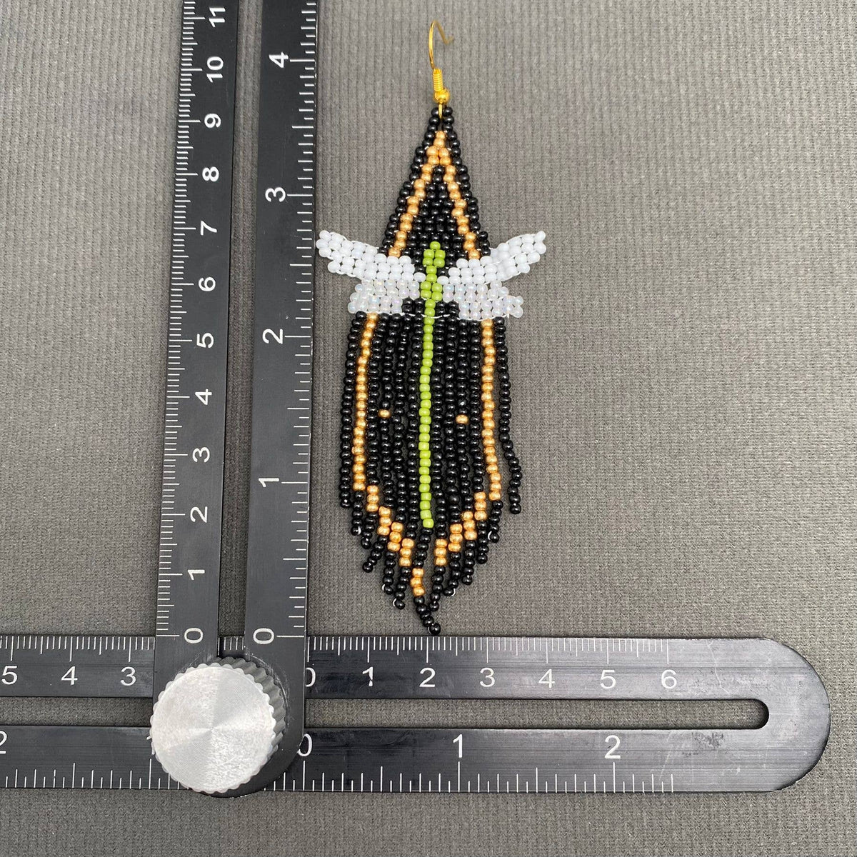 Dragonfly Seed Beads Tassel Earrings - SB