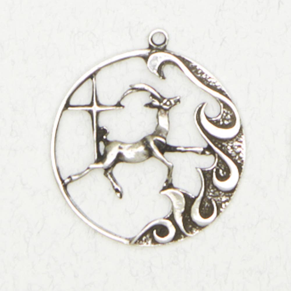 Nirvana Zodiac Pendant - Capricorn: Pewter Design