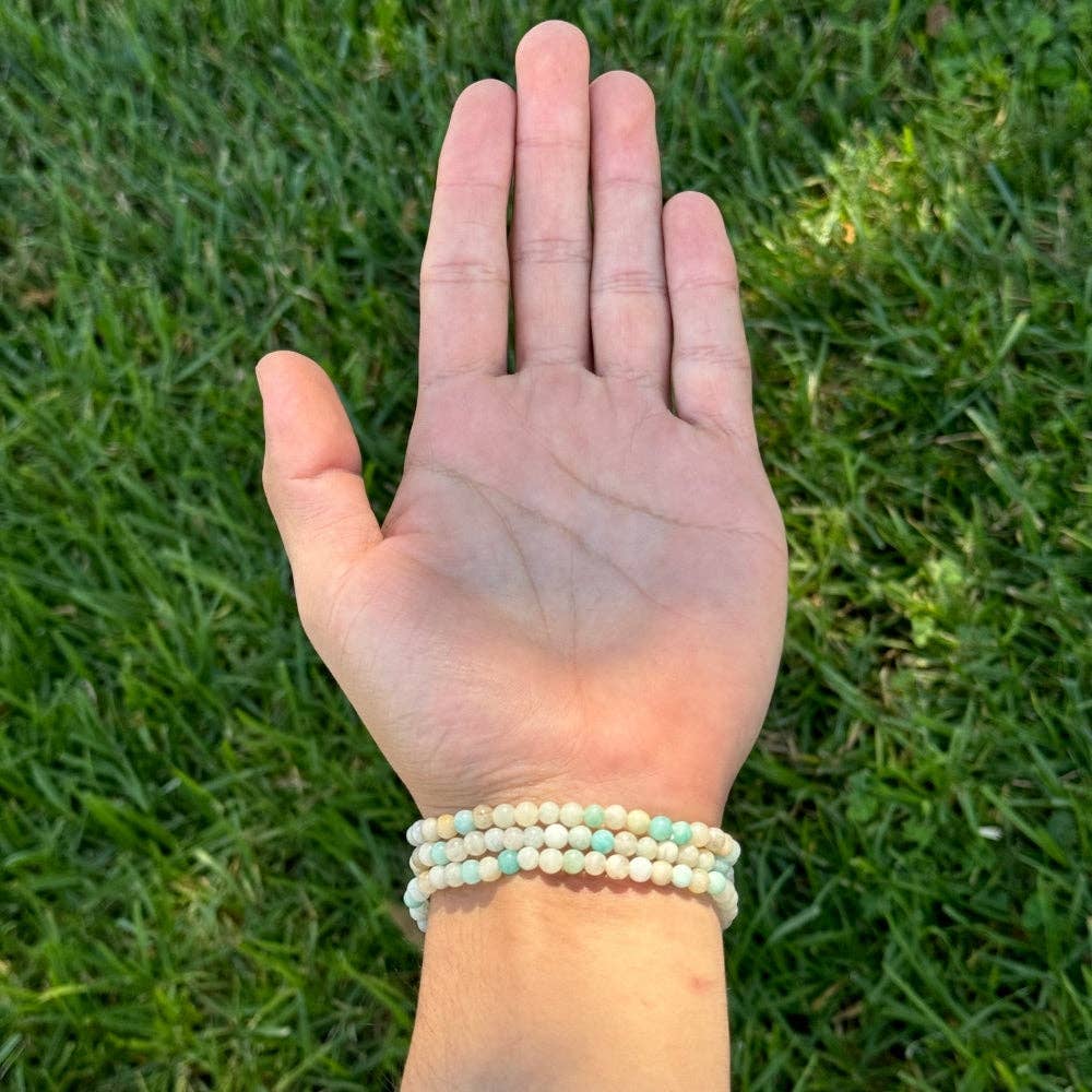 Crystal Bracelet - 4mm Amazonite, pack of 5