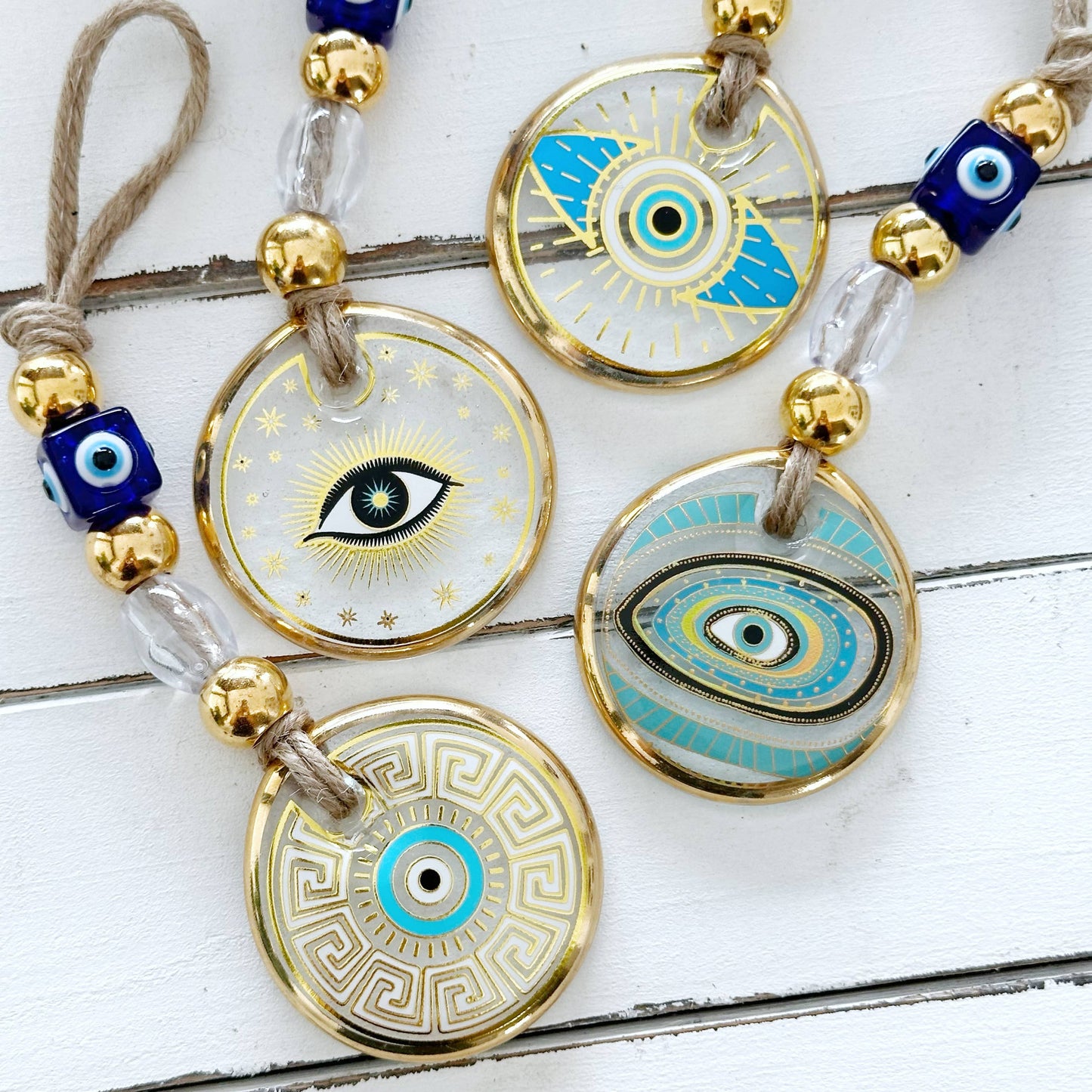 Evil Eye Wall Hanging, Gold Evil Eye Wall Decor, Protection: Style 1