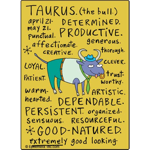 Magnet - Ephemera - Taurus Nice