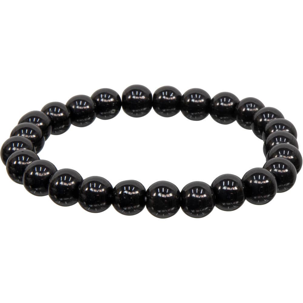Energy Beads - 8mm Black Obsidian - Beaded Bracelet