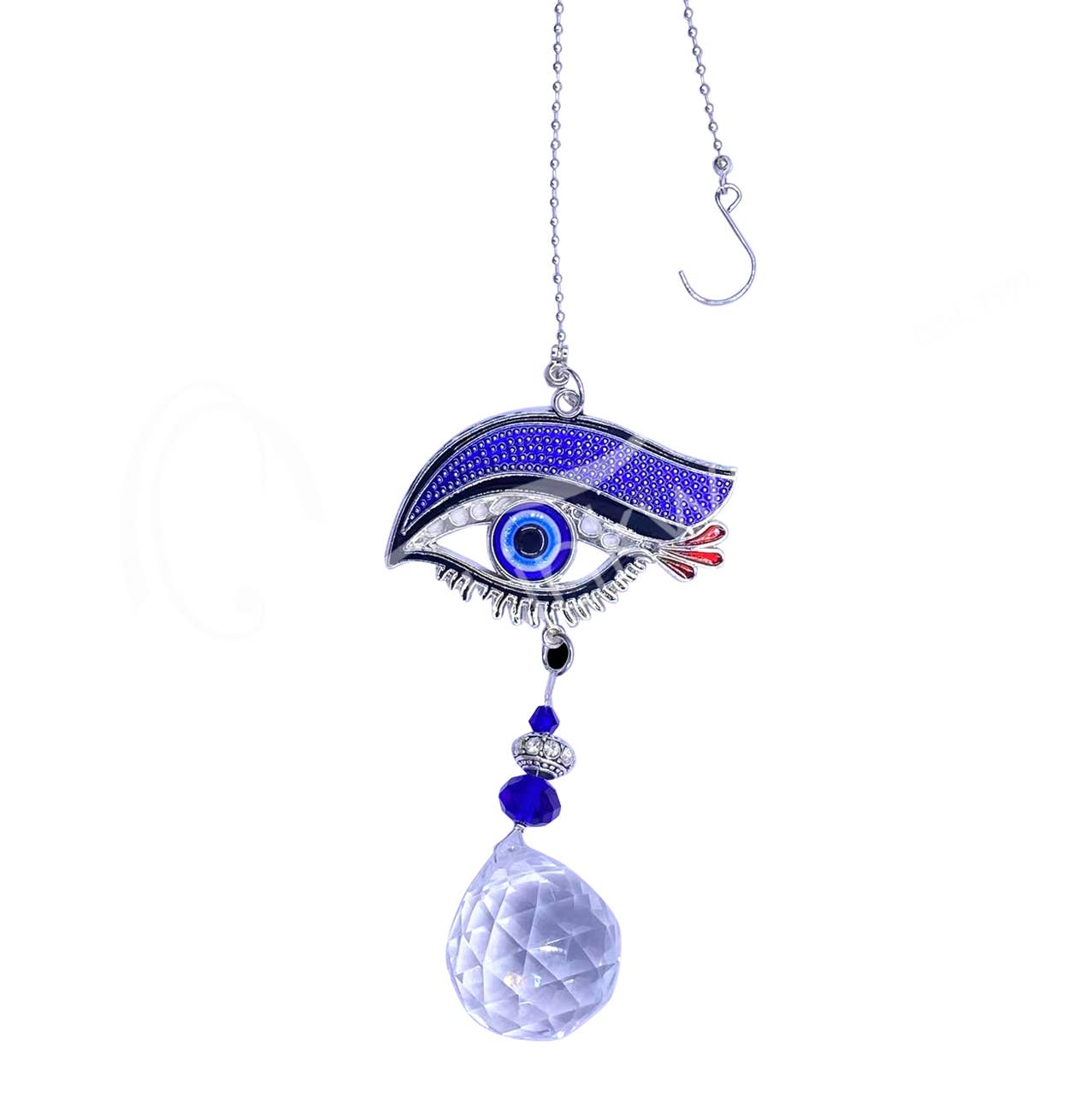 (PC)EVIL EYE HANGING - WITH CRYSTAL FACETED BALL 13.25"L