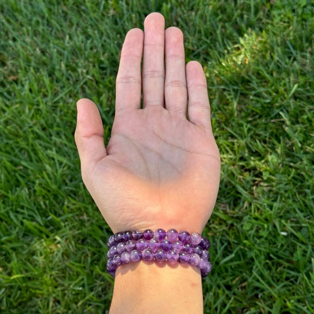 Energy Beads - 8mm Amethyst- Bracelet Bracelet