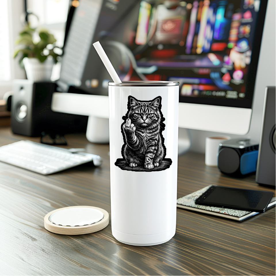 Funny F You Cat Vinyl Sticker