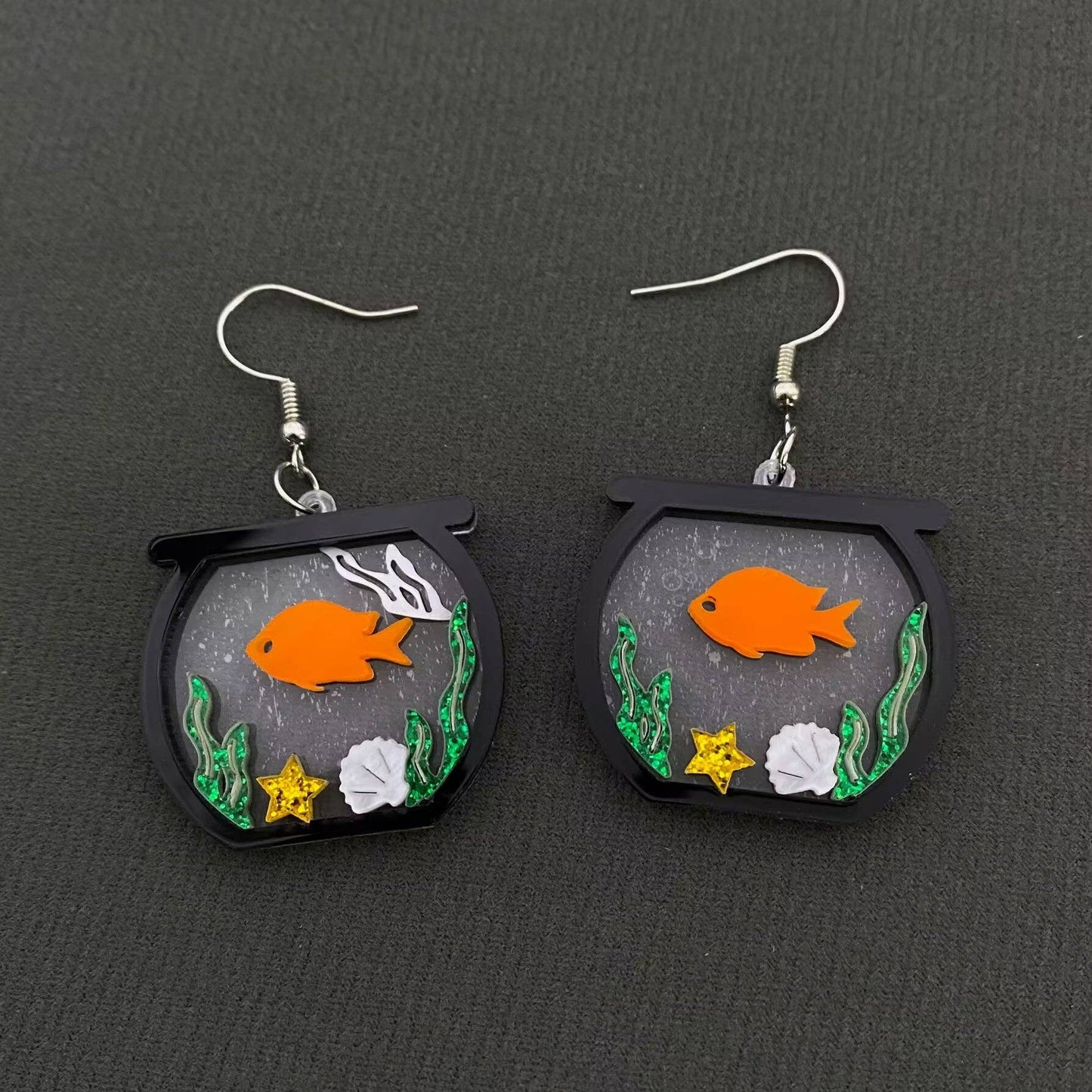 Transparent Fish Tank Acrylic Dangle Earrings