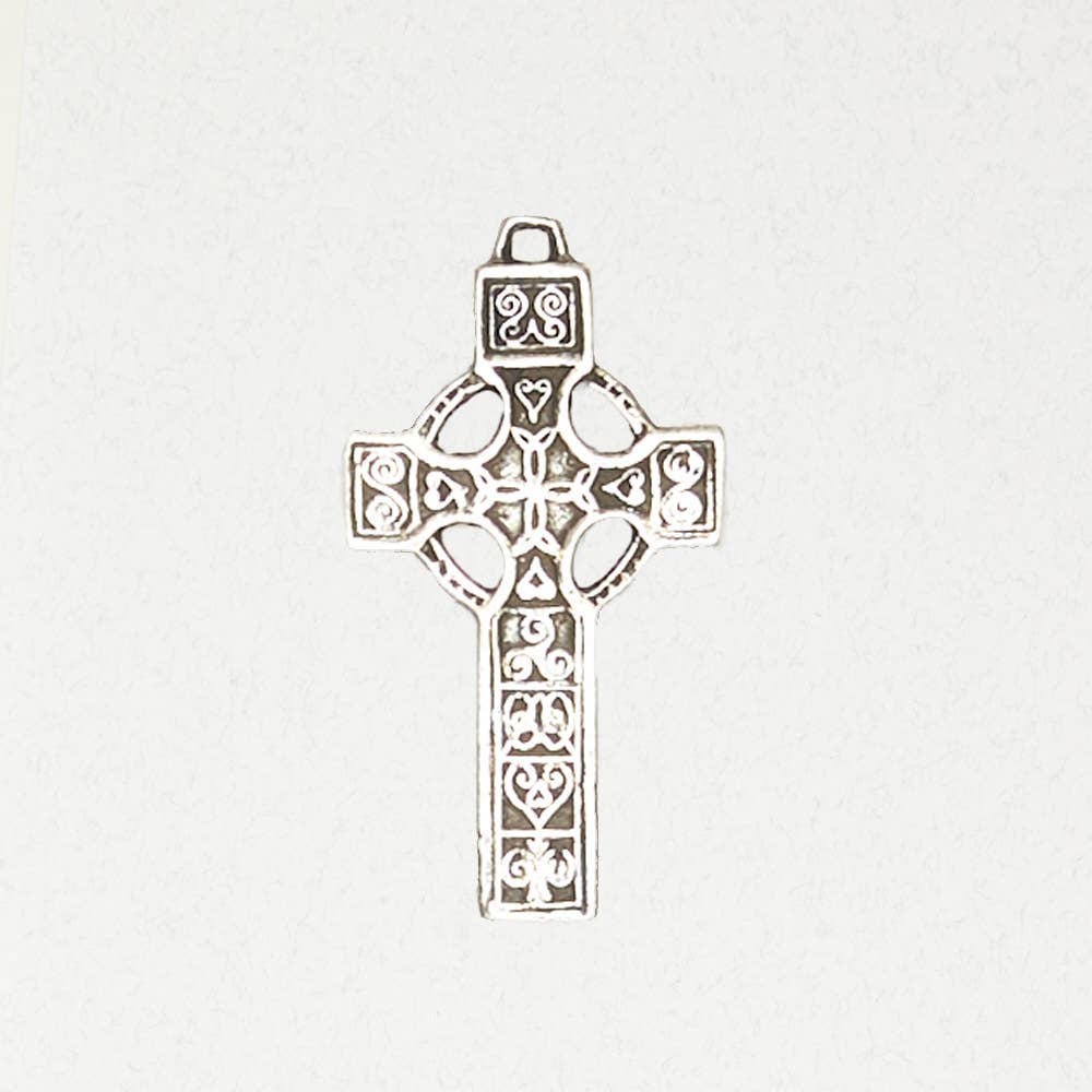 Celtic Pewter Pendant Necklace - Celtic Cross: Pewter
