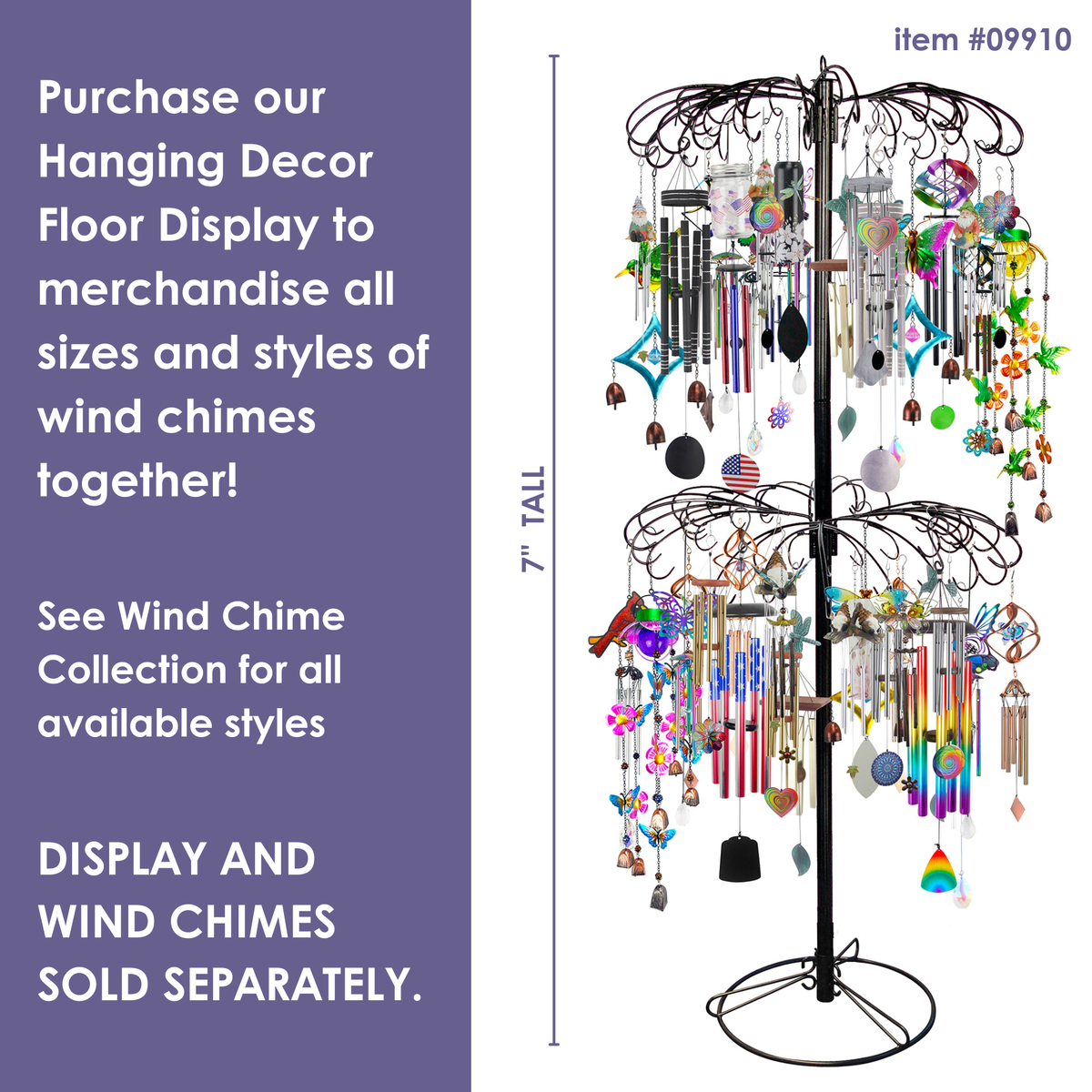 Iridescent Purple Swirl Wind Chime - 36"