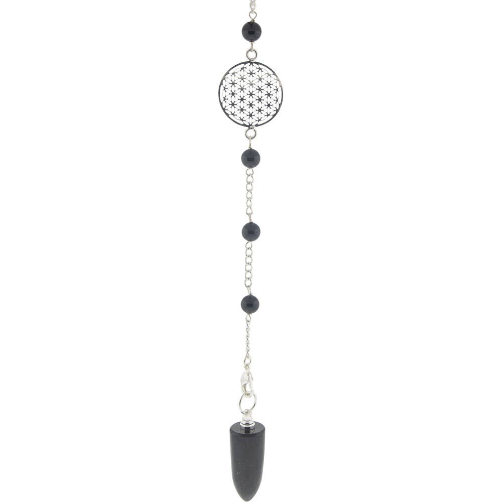 Pendulum 18 - Flower of Life - Black Tourmaline