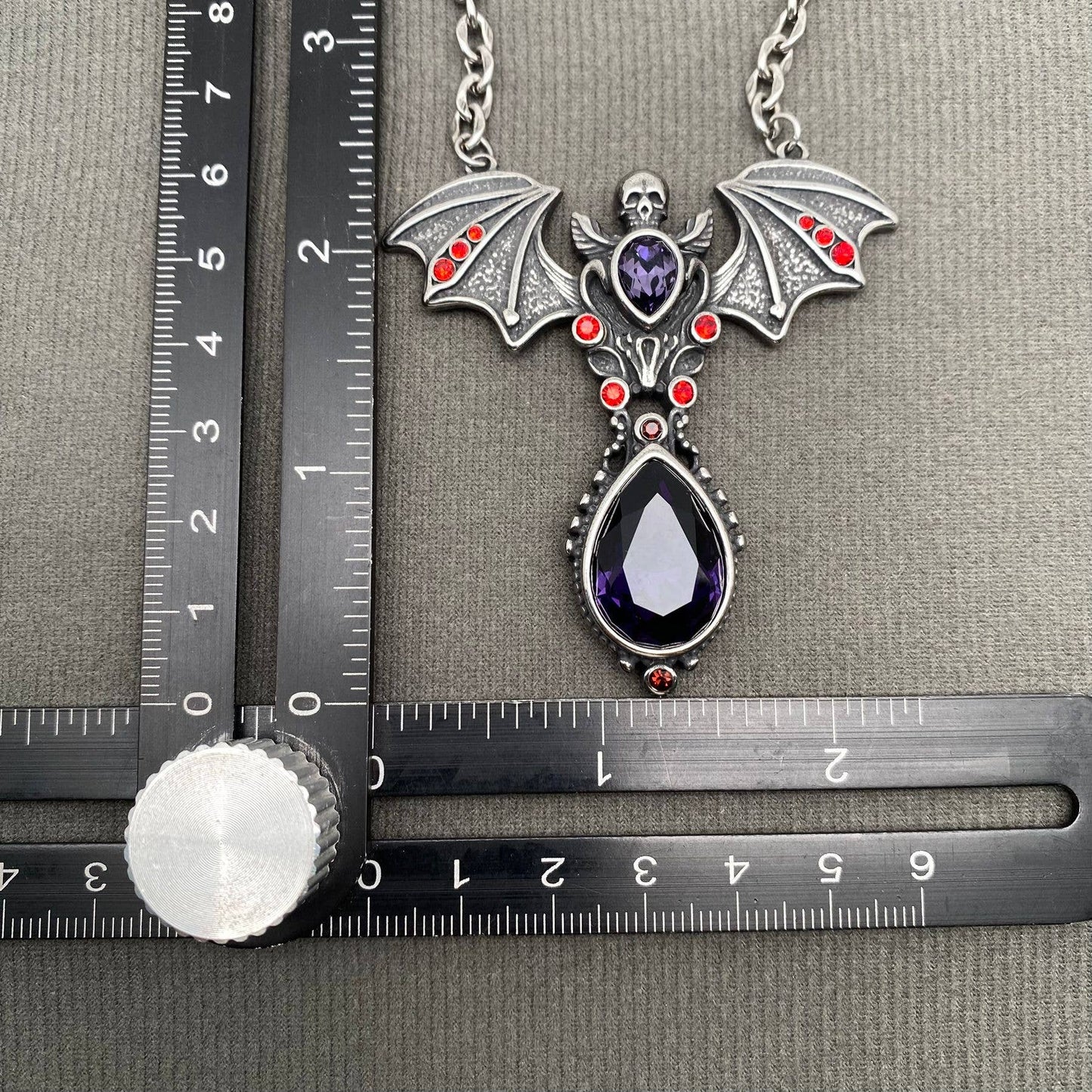 Gothic Skull Bat Demon Stainless Steel Necklace - GT