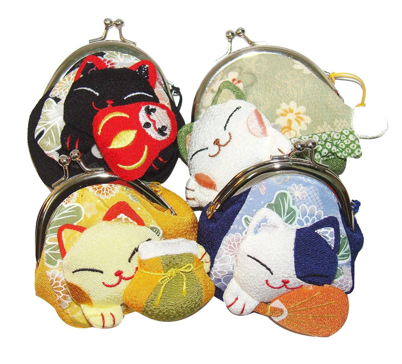 Maneki Neko Lucky Cat Purse - Green