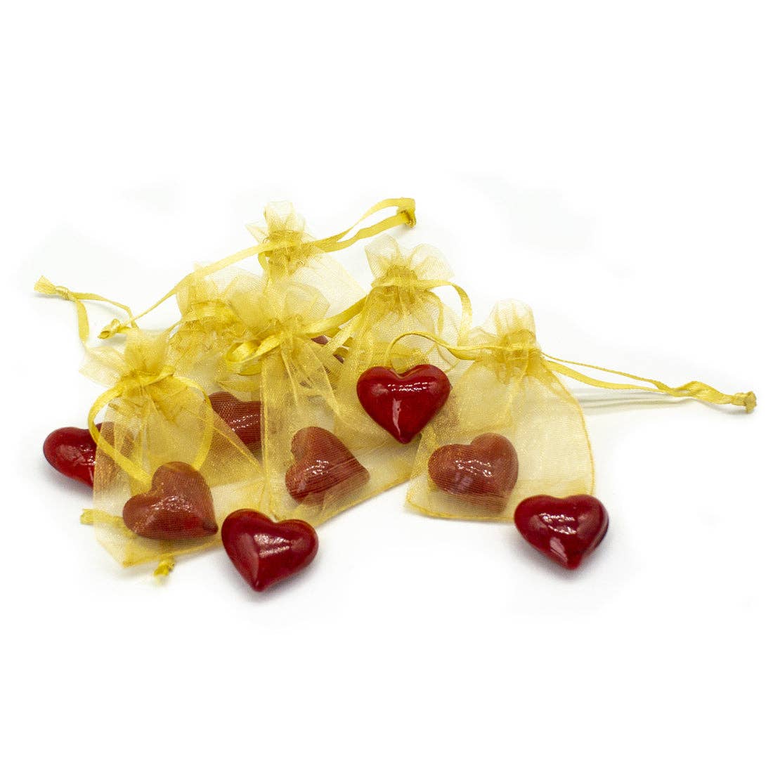 Red Glass Heart in Bag