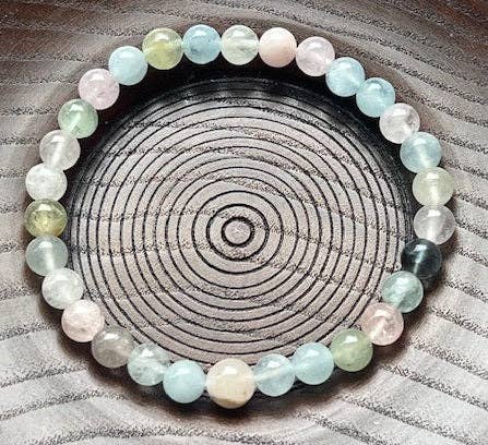 Morganite, Aquamarine & Heliodor Bracelet 6mm Average Wrists