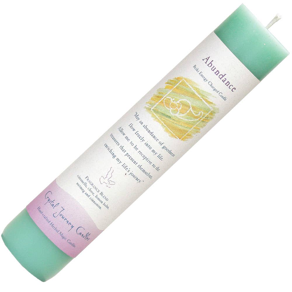 Reiki Herbal Pillar Candle Abundance