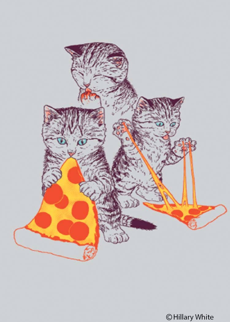 Magnet - Ephemera - Kitties Eating Pizza