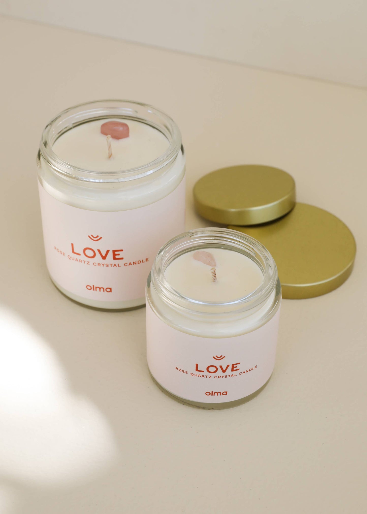 Love Intention Candle - Rose Quartz Crystal - Clear: 9oz