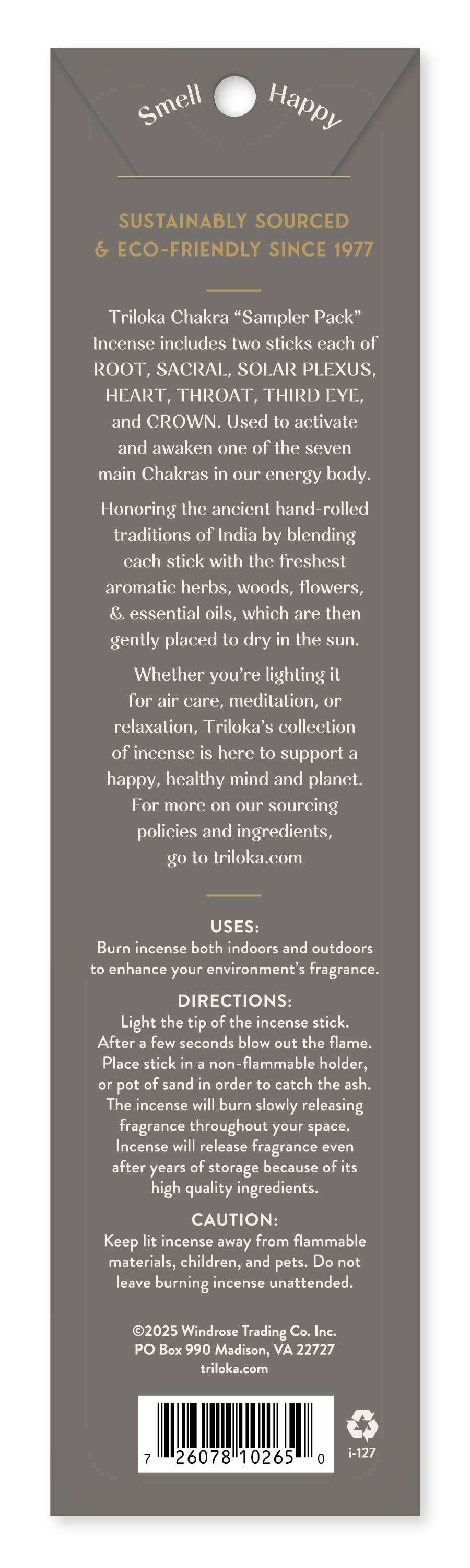 Triloka Chakra Sampler Pack Incense