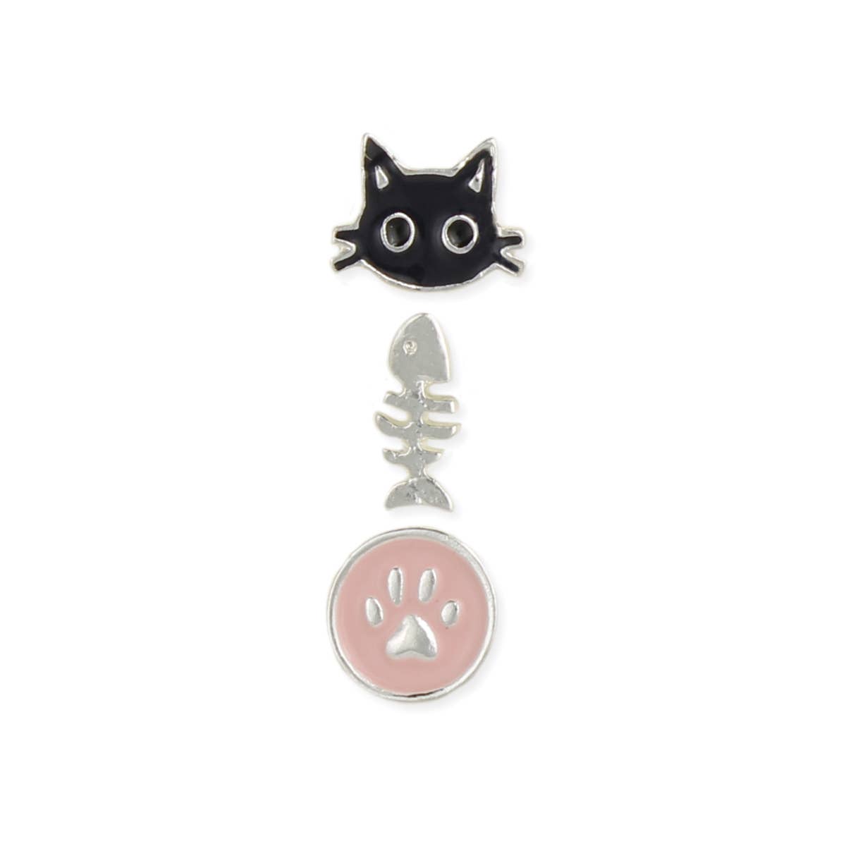 Cat Theme Post Earrings - Set of 3