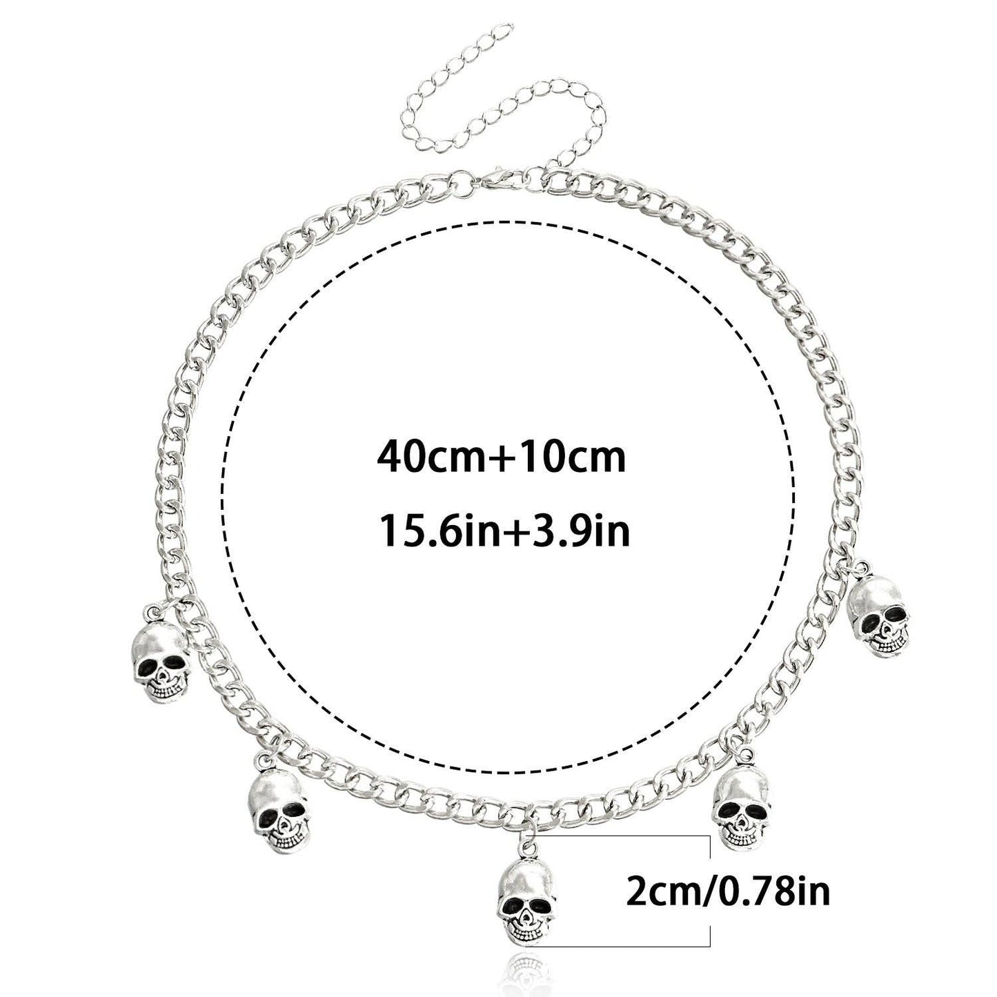 Silver Skulls Pendant Necklace