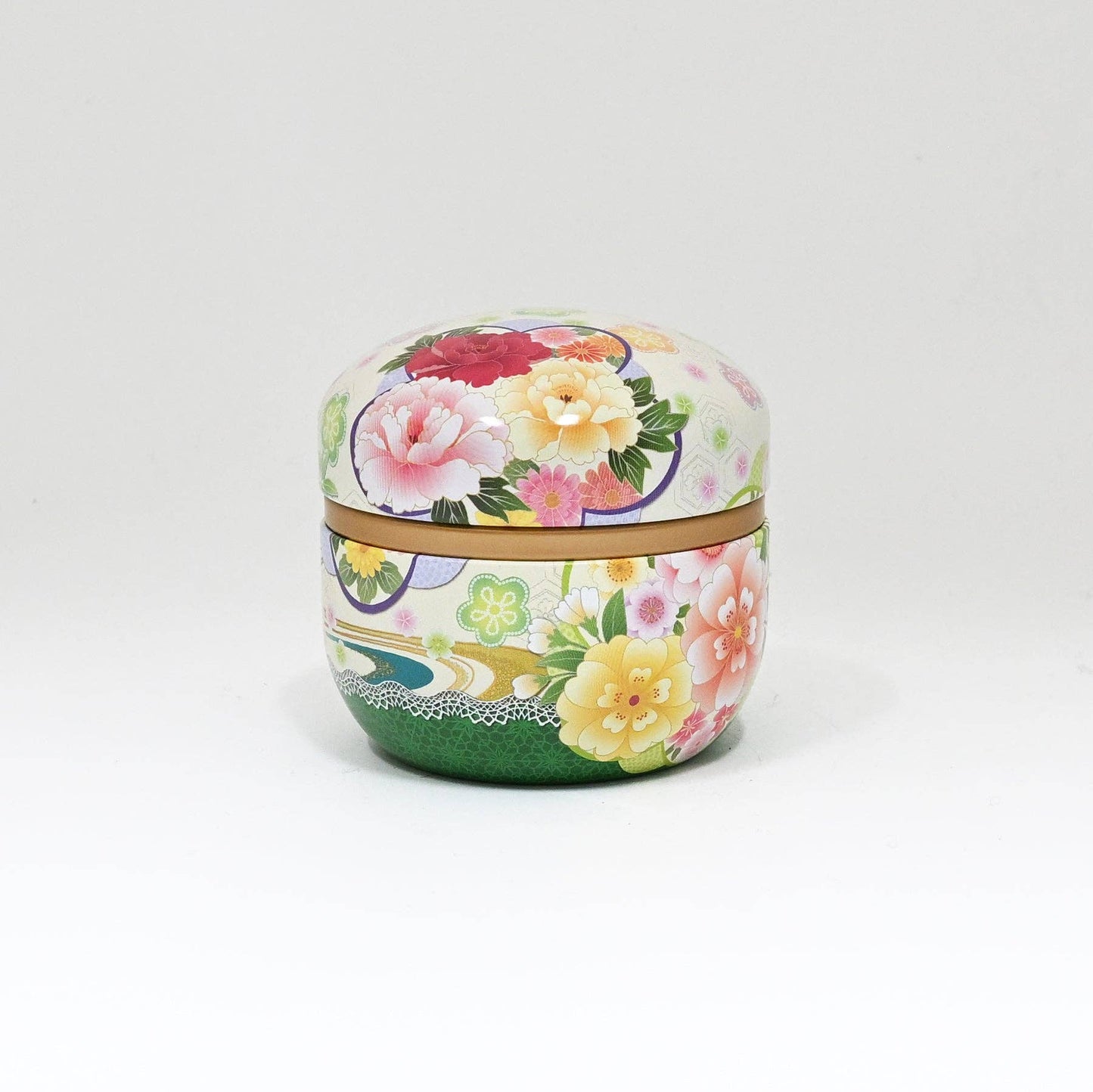 Tea Leaves Container 3.5 FL Oz Floral Green