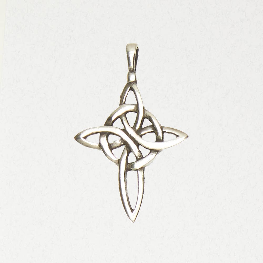 Celtic Pewter Pendant Necklace - Celtic Cross: Pewter