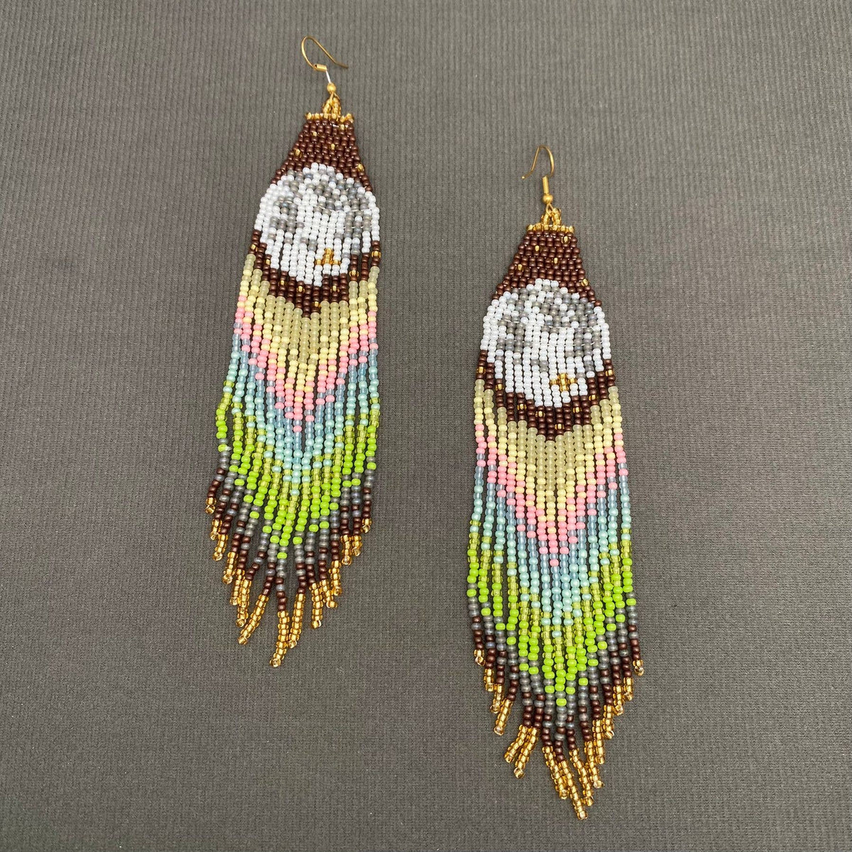 Moonlit Night Seed Beads Tassel Earrings - SB