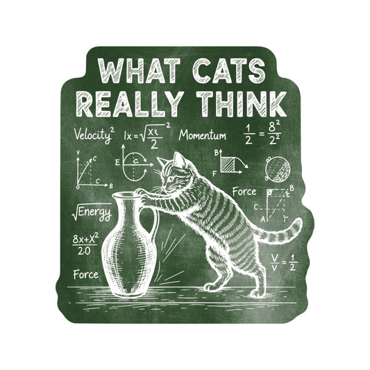 What Cats Really Think Chalkboard High Quality Vinyl Sticker