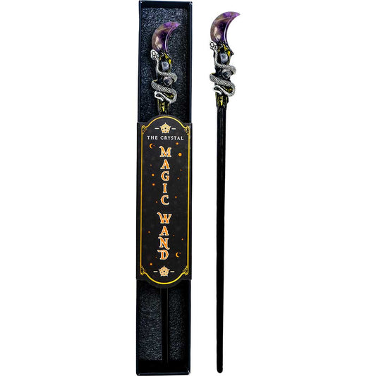 Magic Wand w/ Gift Box - Amethyst Moon & Snake: Amethyst