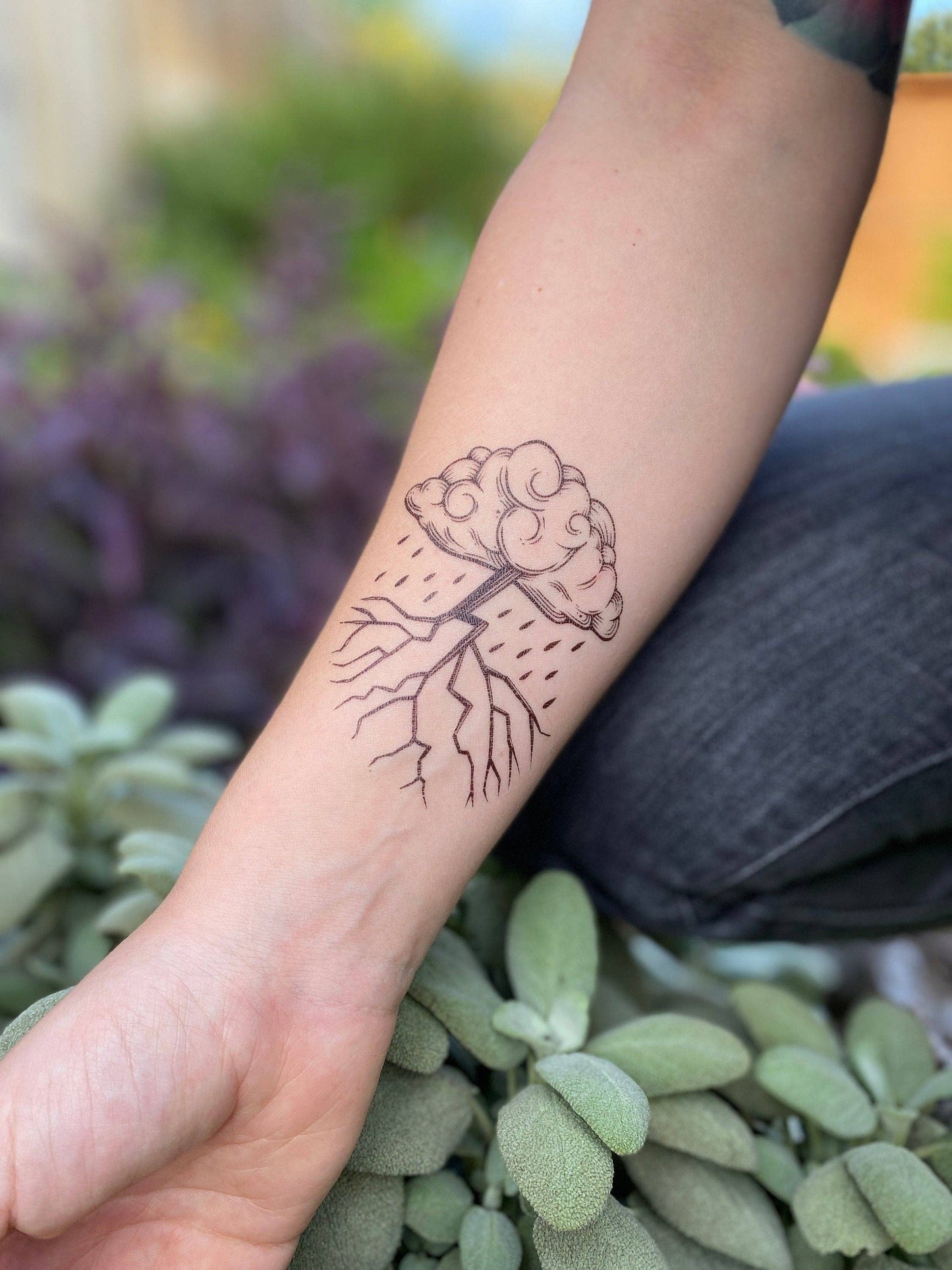 Nature Tats - Storm Cloud Temporary Tattoo: 1-Pack