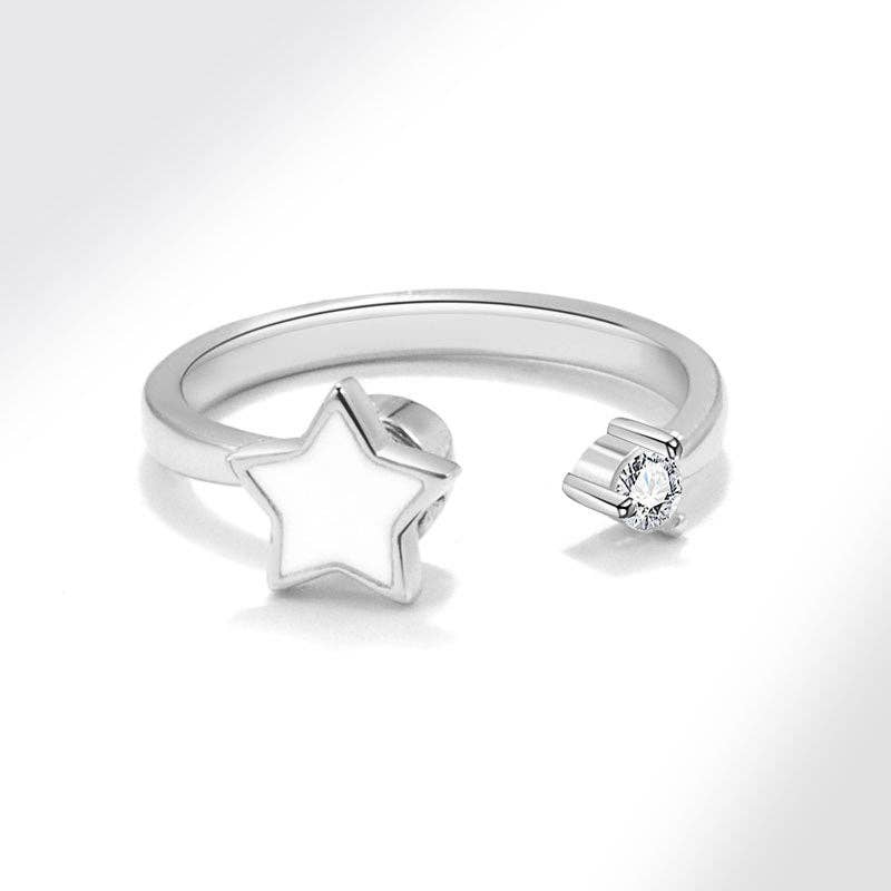 White Star Anxiety Fidget Spinner Ring in Solid Copper: Gold