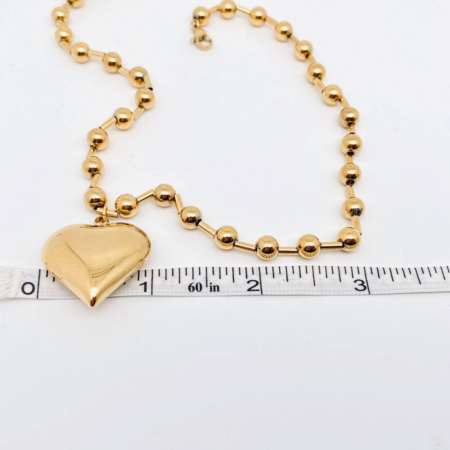 Necklace - Heart Charm - 18K Gold Plated Stainless Steel